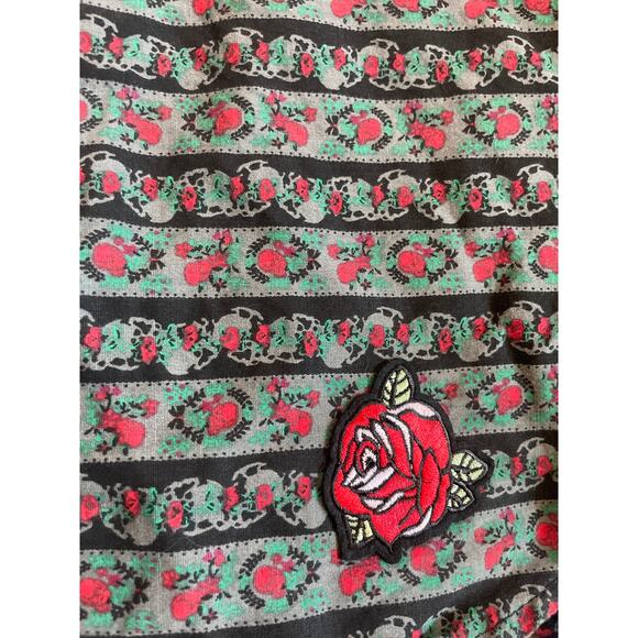 Vintage 90s Y2k MORBID THREADS Pinup Dress WHIMSY GOTH GRUNGE Skulls Roses S - Picture 8 of 14